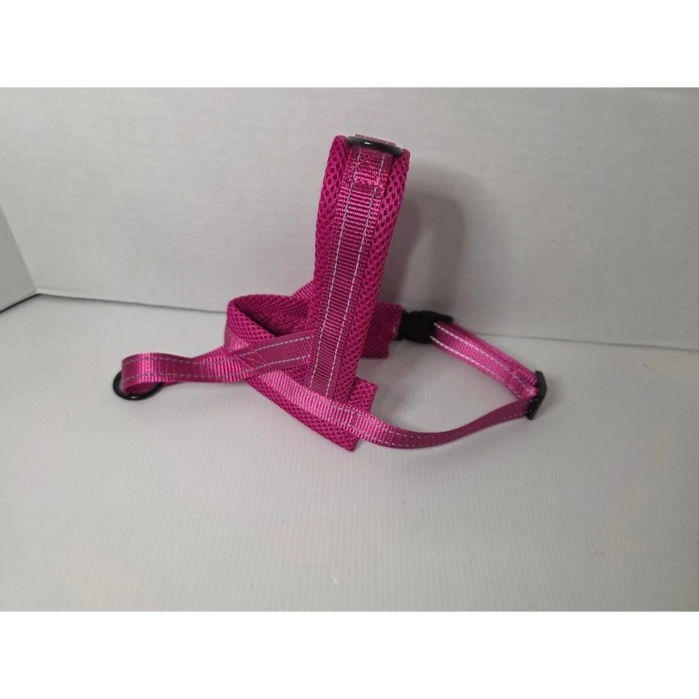 DogFad Pink Dog Harness Small Adjustable Mesh Reflective